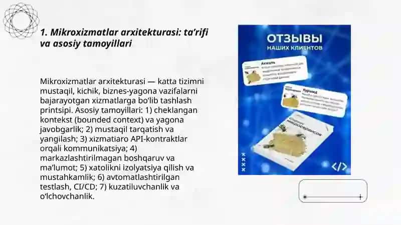 Mikroxizmatlar (Microservices) 3