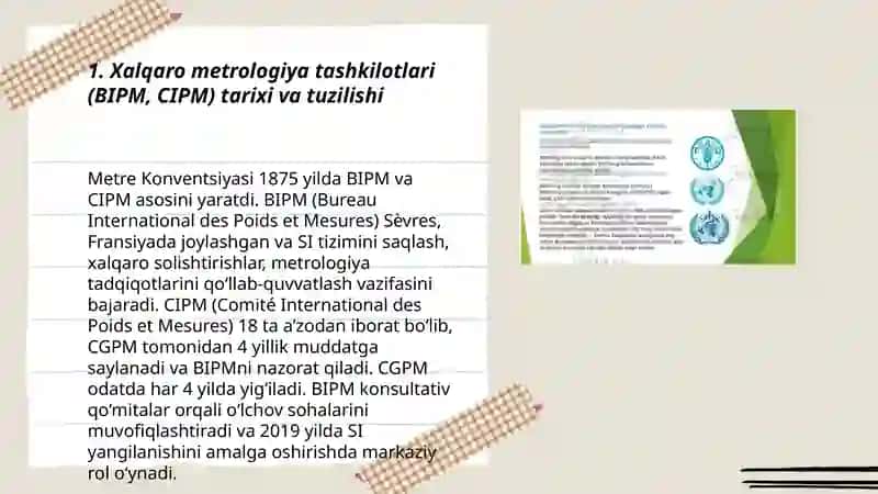 Metrologiya va standartlashtirish bo‘yicha xalqaro tashkilotlar faoliyatining tahlili 3