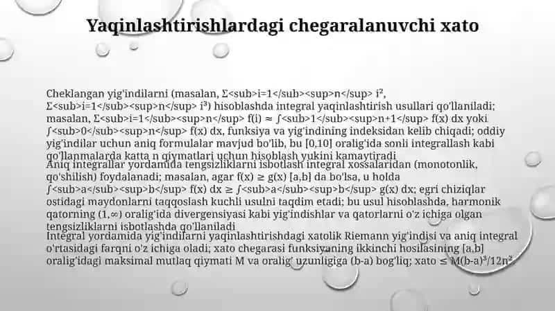 Cheklangan yig'indilarni hisoblash va tengsizliklarni isbotlash 3