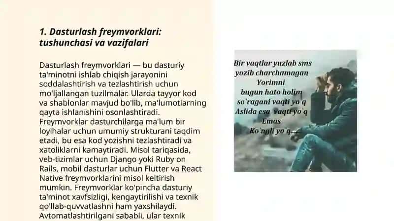 Dasturlash freymvorklari 3