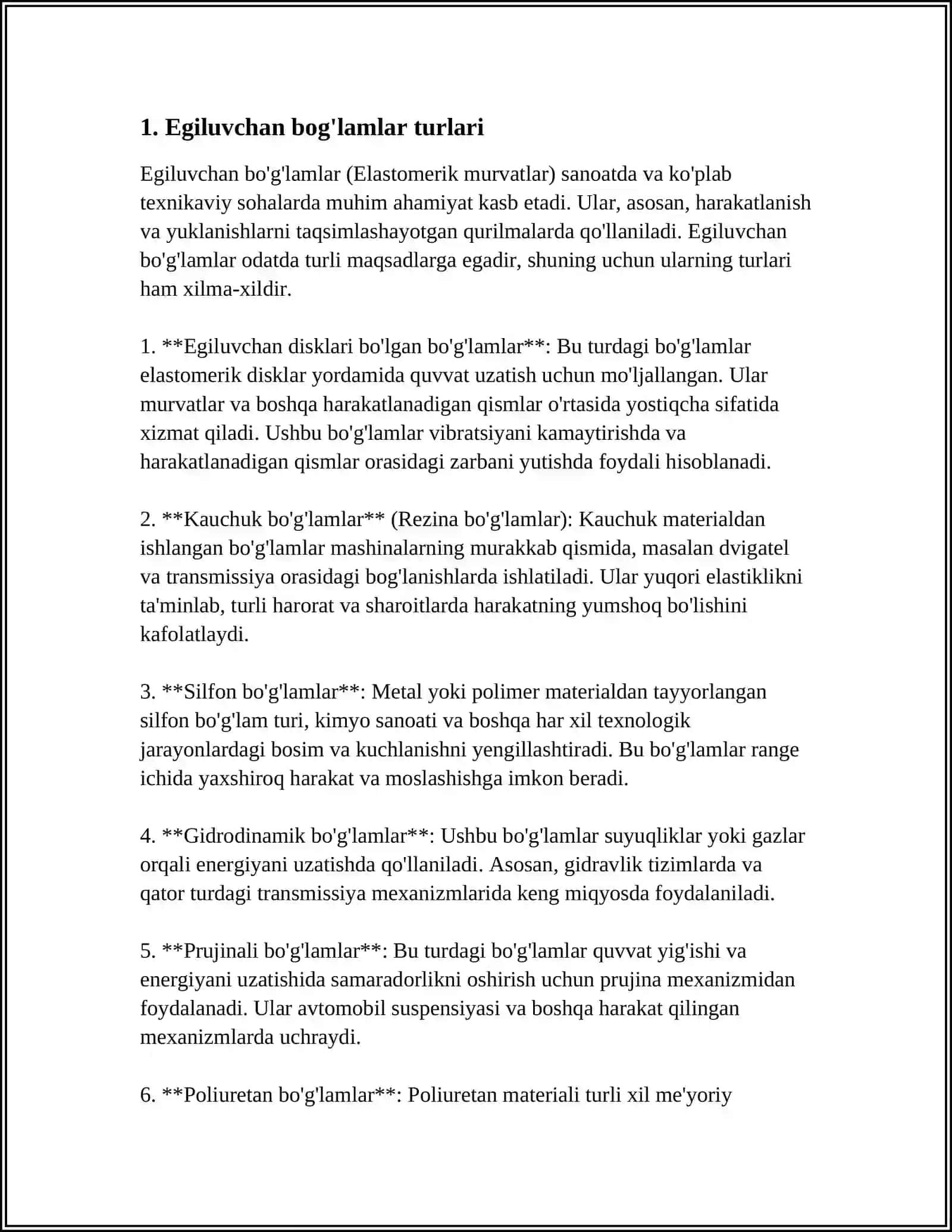 EGILUVCHAN BÓĞIMLI MEXANIZMLARNI ÓRGANISH 3