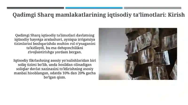 Qadimgi sharq davlatlari iqtisodiy taʼlimotlari 3