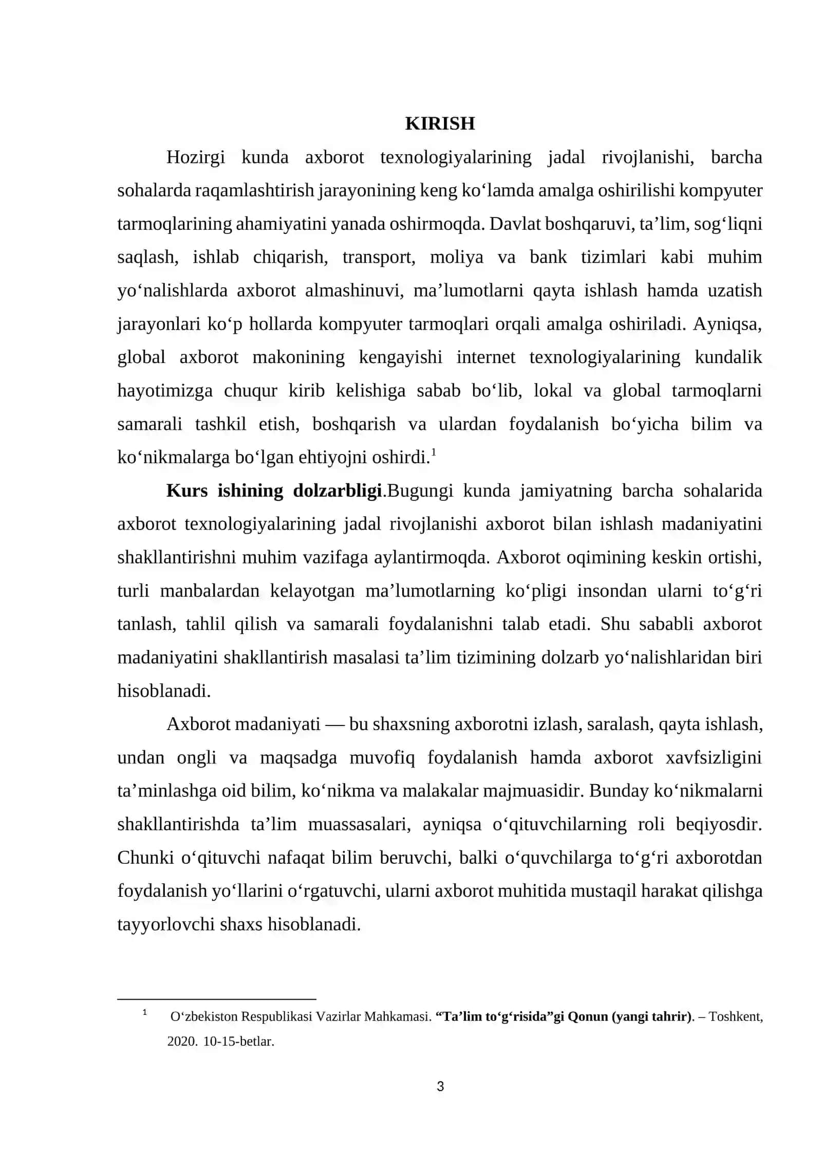 Axborot madaniyatini shakllantirishda o`qituvchi roli 3