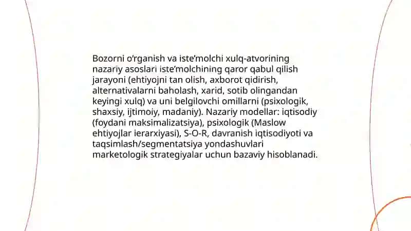 Bozorni urganishni — istemolchilarni xulq - atvorini urganish omili sifatida 3