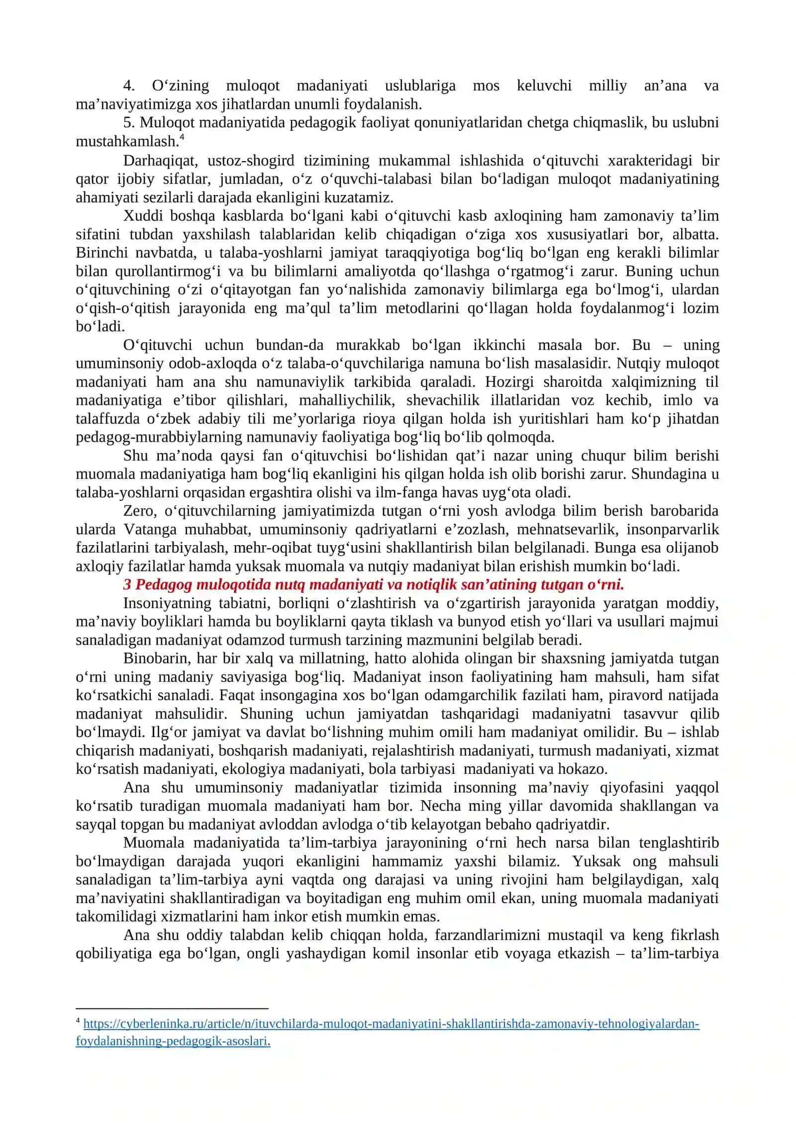 Pedagogning nutqiy madaniyati. Istiqlol va o‘zbek nutqi madaniyati 3
