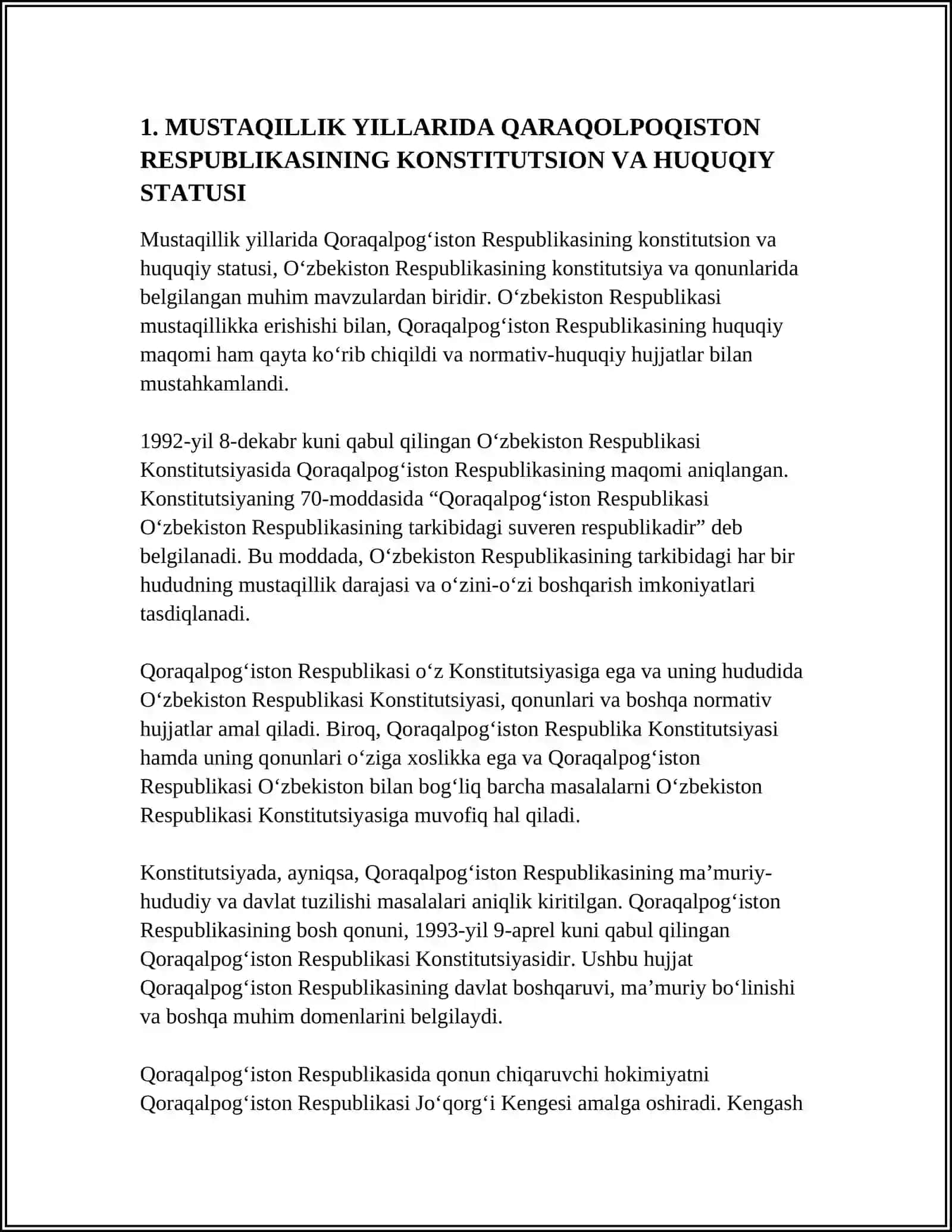 MUSTAQILLIK YILLARIDA QARAQOLPOQISTON RESPUBLIKASI 3