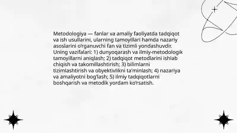 Metodologiya tushunchasi. Dialektika elementlari 3