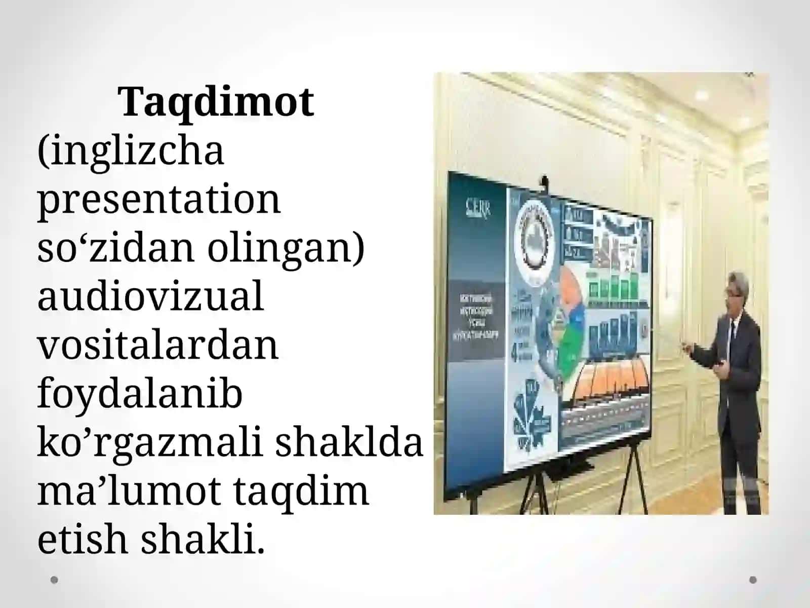 TAQDIMOT. TAQDIMOTNING TURLI QISMLARINI LOYIHALASH 3
