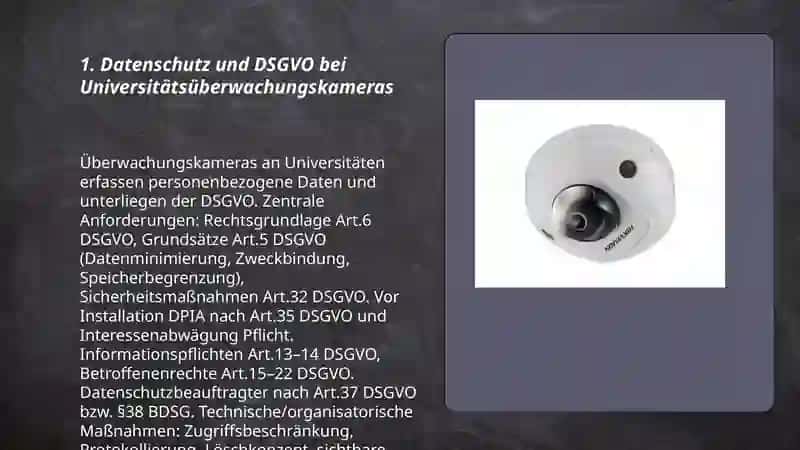 Datenschutz und DSGVO bei Universitätsüberwachungskameras 3