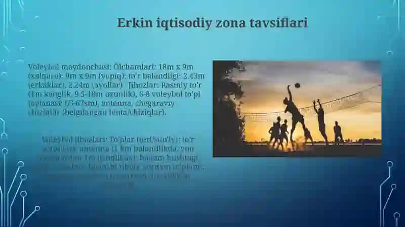 Voleybol sport turini maydon o'lchamlari va jihozlari 3