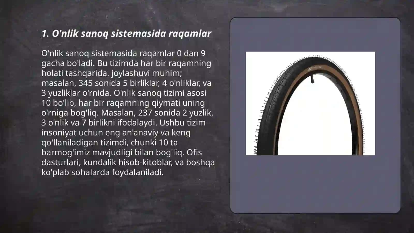 O'nlik sanoq sistemasida raqamlar 3