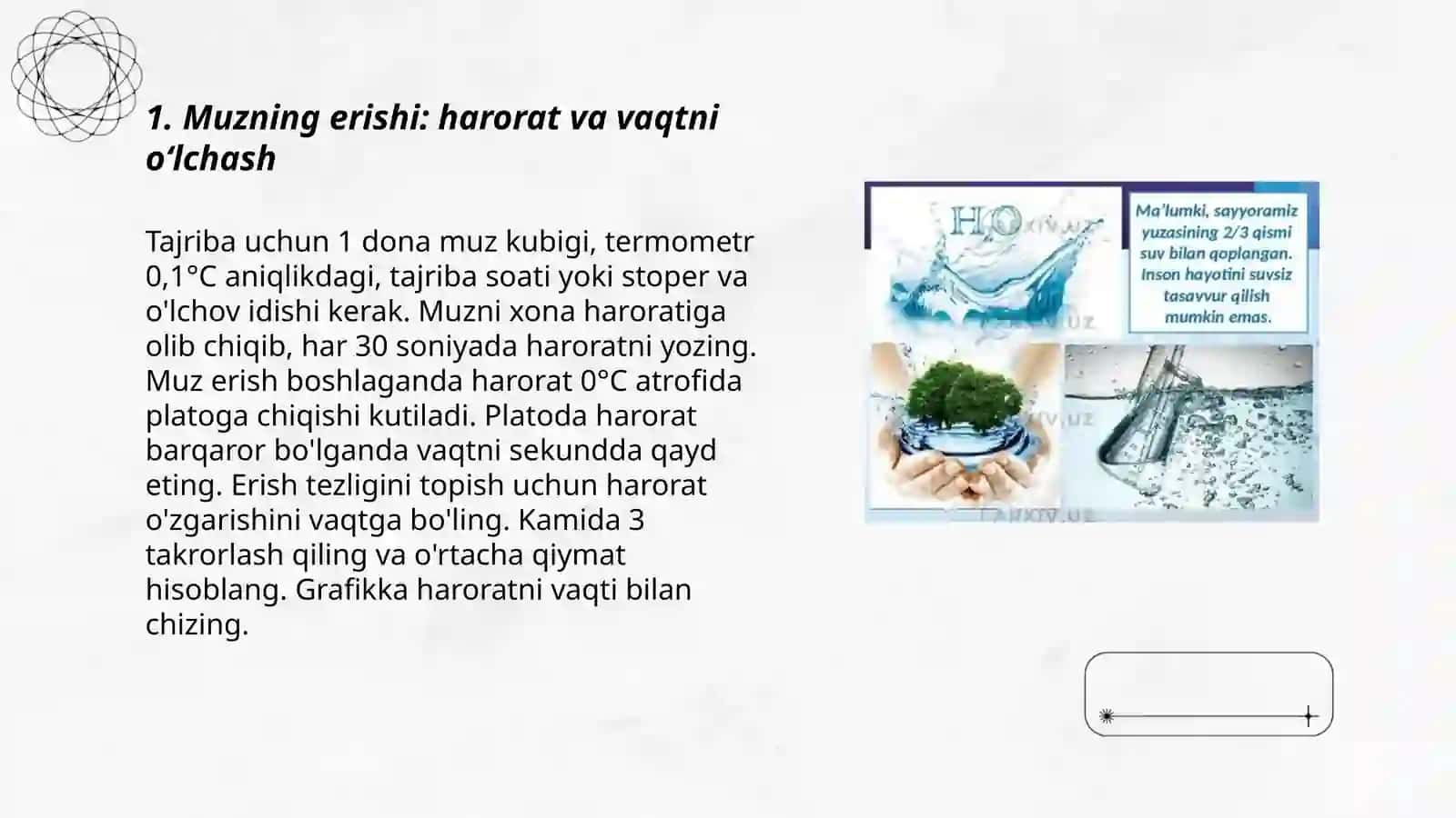 Suvning uch holatini tajribali oʻzgarish 3