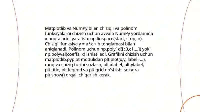 Pythonda matematik funksiyalar grafiklarini chizish 3