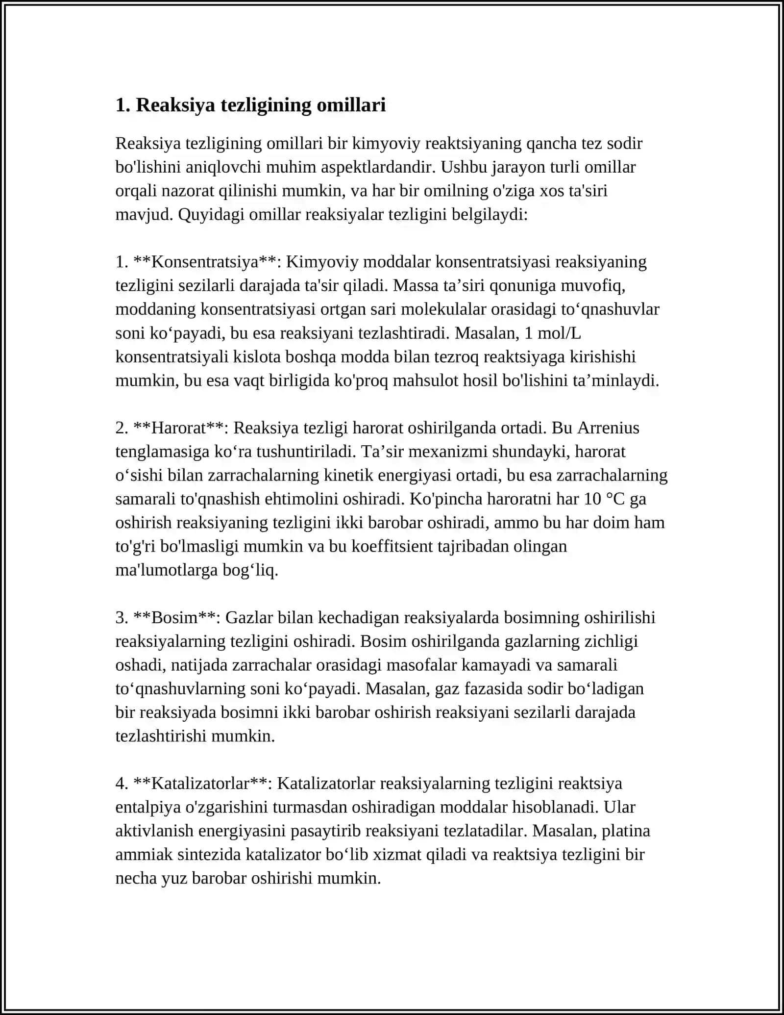 REAKSIYANING TEZLIGI VA AKTIVLANISH ENERGIYASI 3