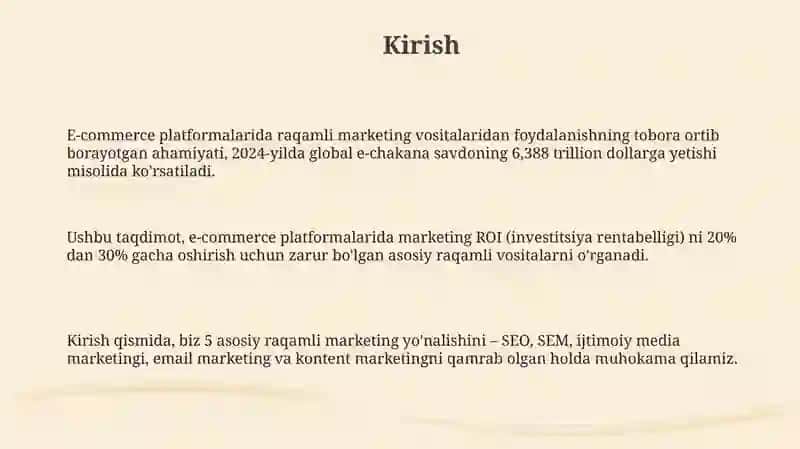 Elektron savdo maydonlarida raqamli marketing vositalaridan foydalanish 3