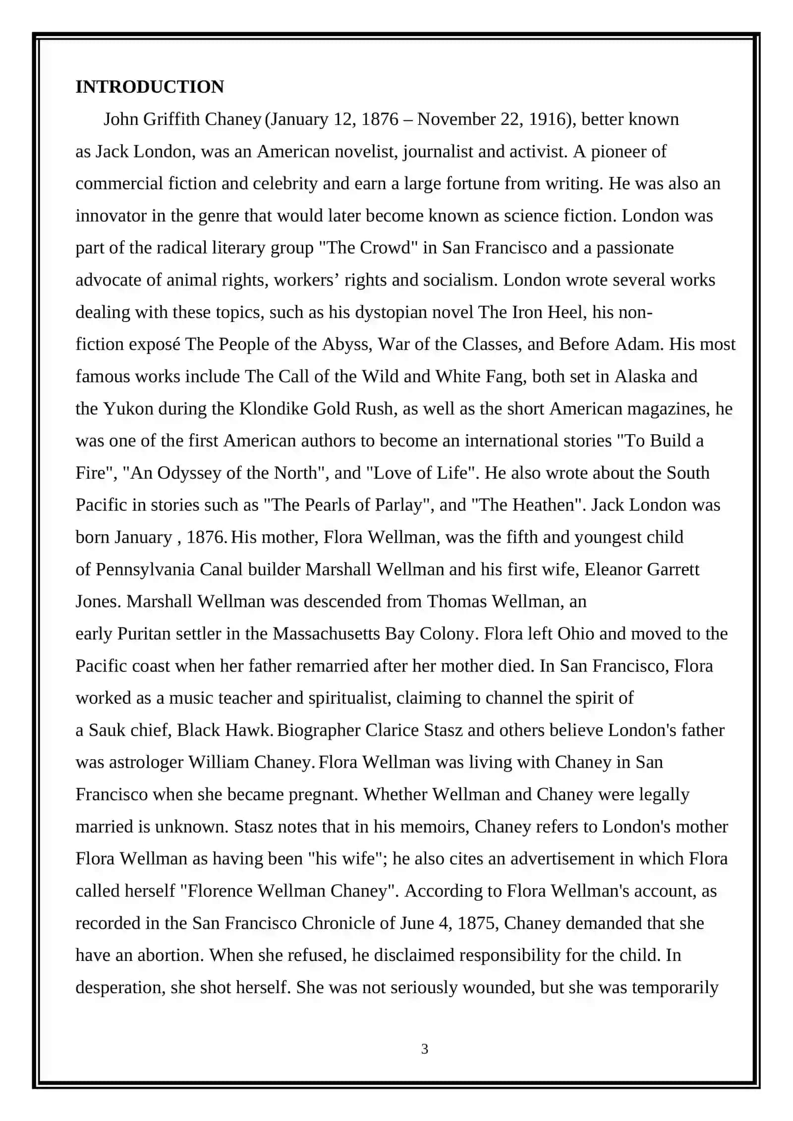 Course Work on "Jack London and his biography" 3