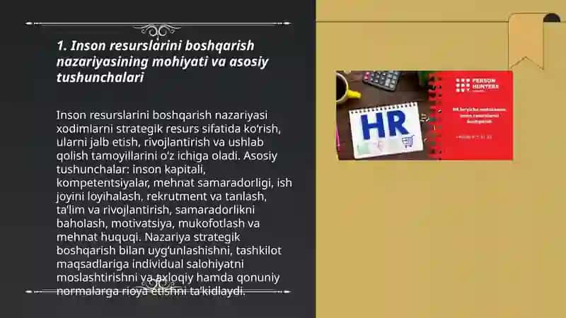 Inson resurslarini boshqarish nazariyasining mohiyati va ularning rivojlantirilishi 3
