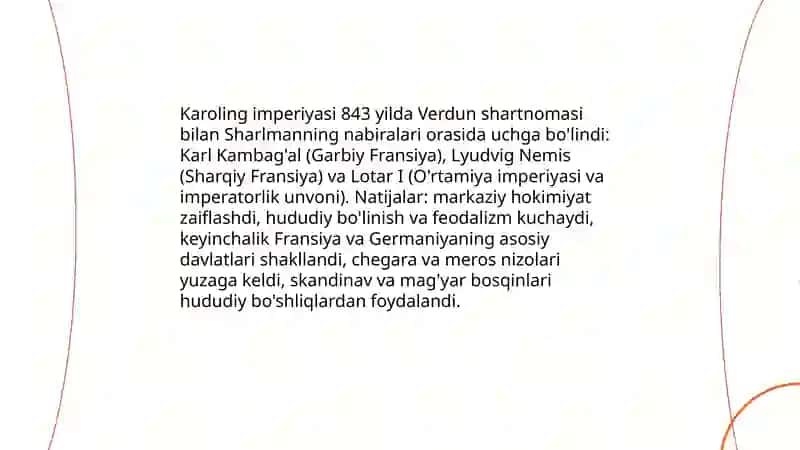 Karoling imperiyasi va Verdun shartnomasi (843) natijalari 3