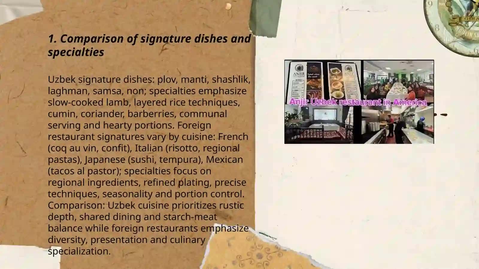 Comparison of Uzbek and Foreign Restaurants 3