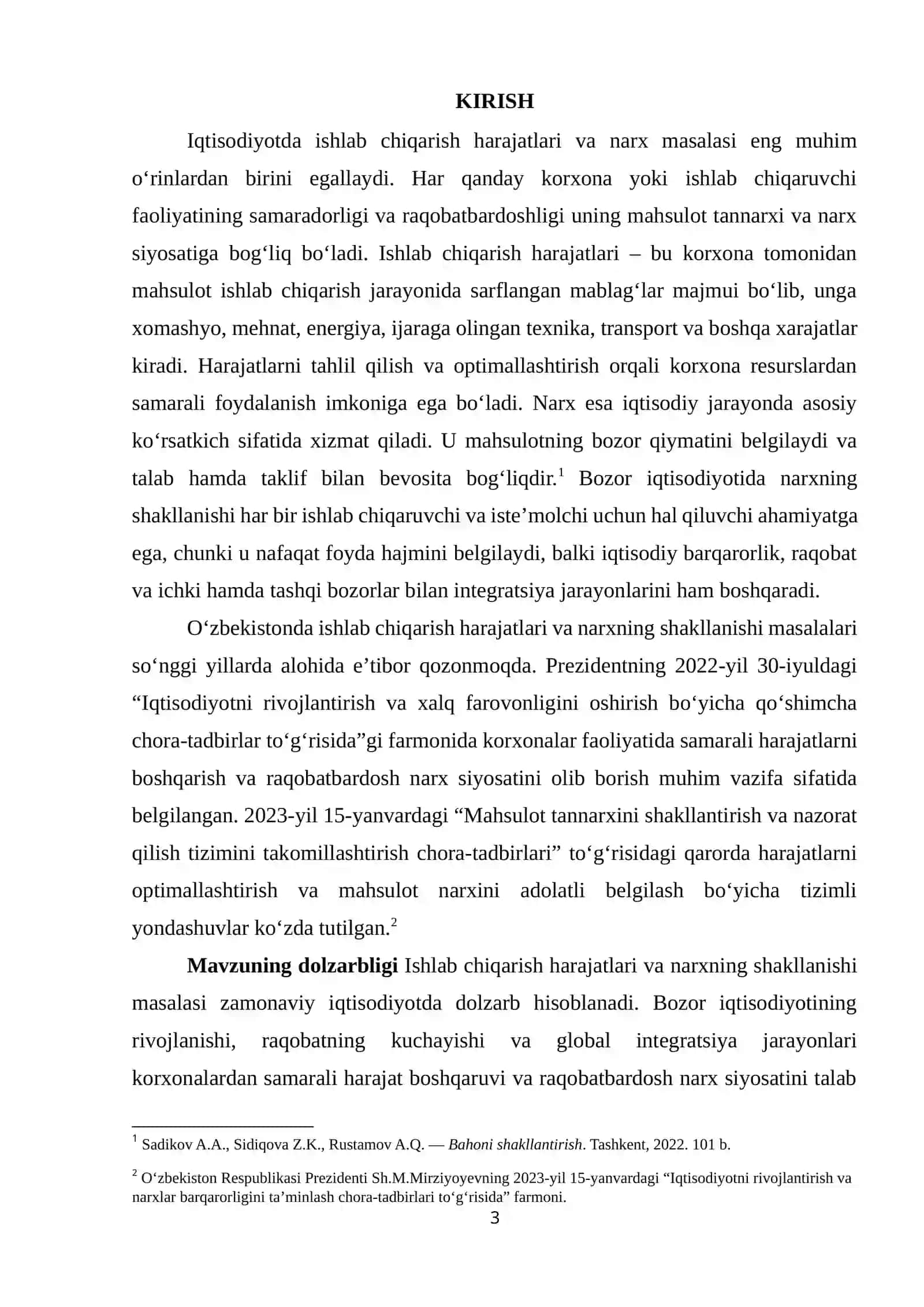Ishlab chiqarish harajatlari va narxning shakllanishi 3