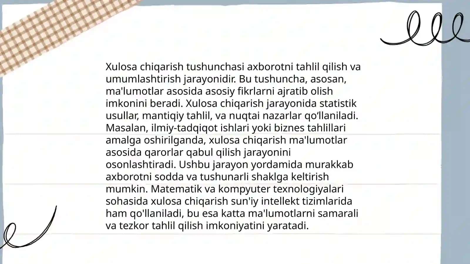Xulosa chiqarishning umumiy mantiqil tavsifi 3
