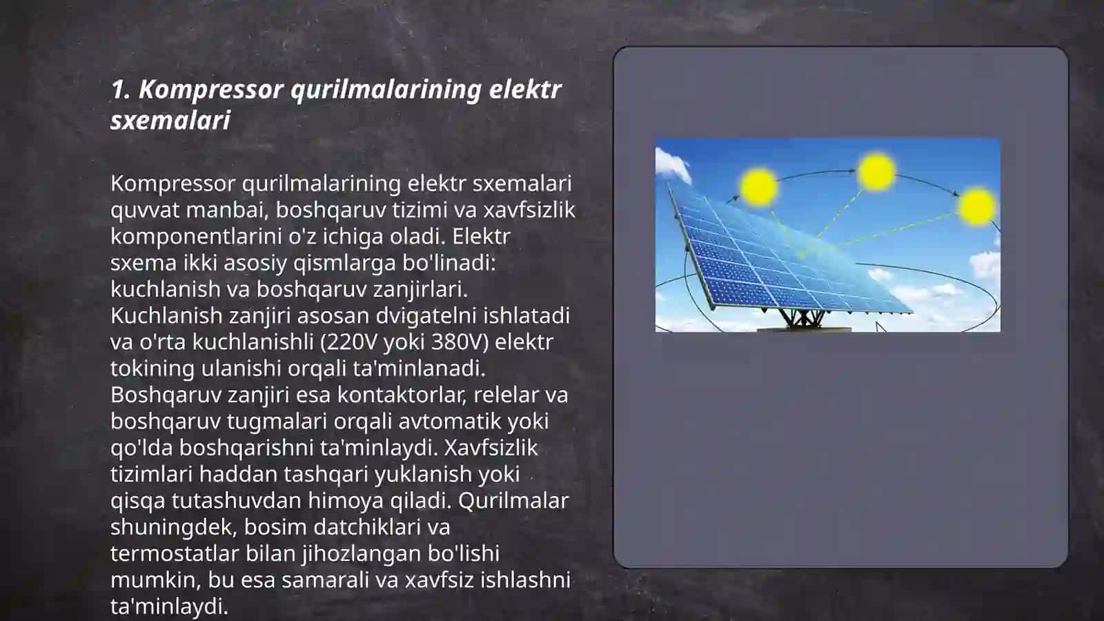 Kompressor qurilmalarining elektr jixozlari, elektr yuritmalari va energetik ko‘rsatkichlari 3