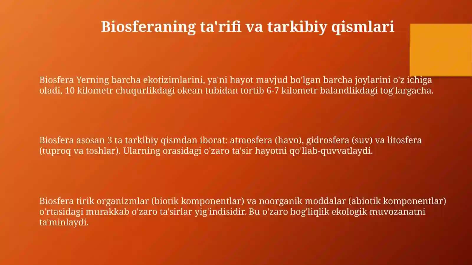 Biosfera va uning tarkibiy qismlari 3