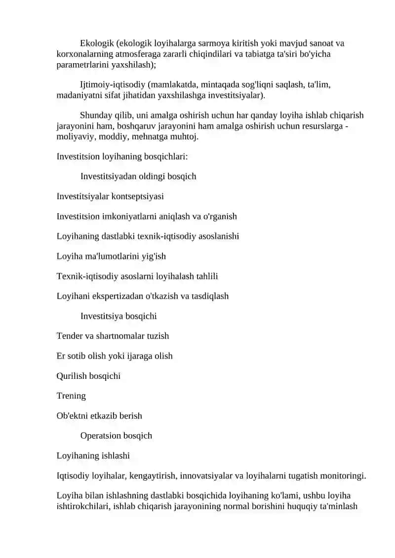 Sanoat korxonalarining investitsion samaradorligini oshirish chora-tadbirlari 3