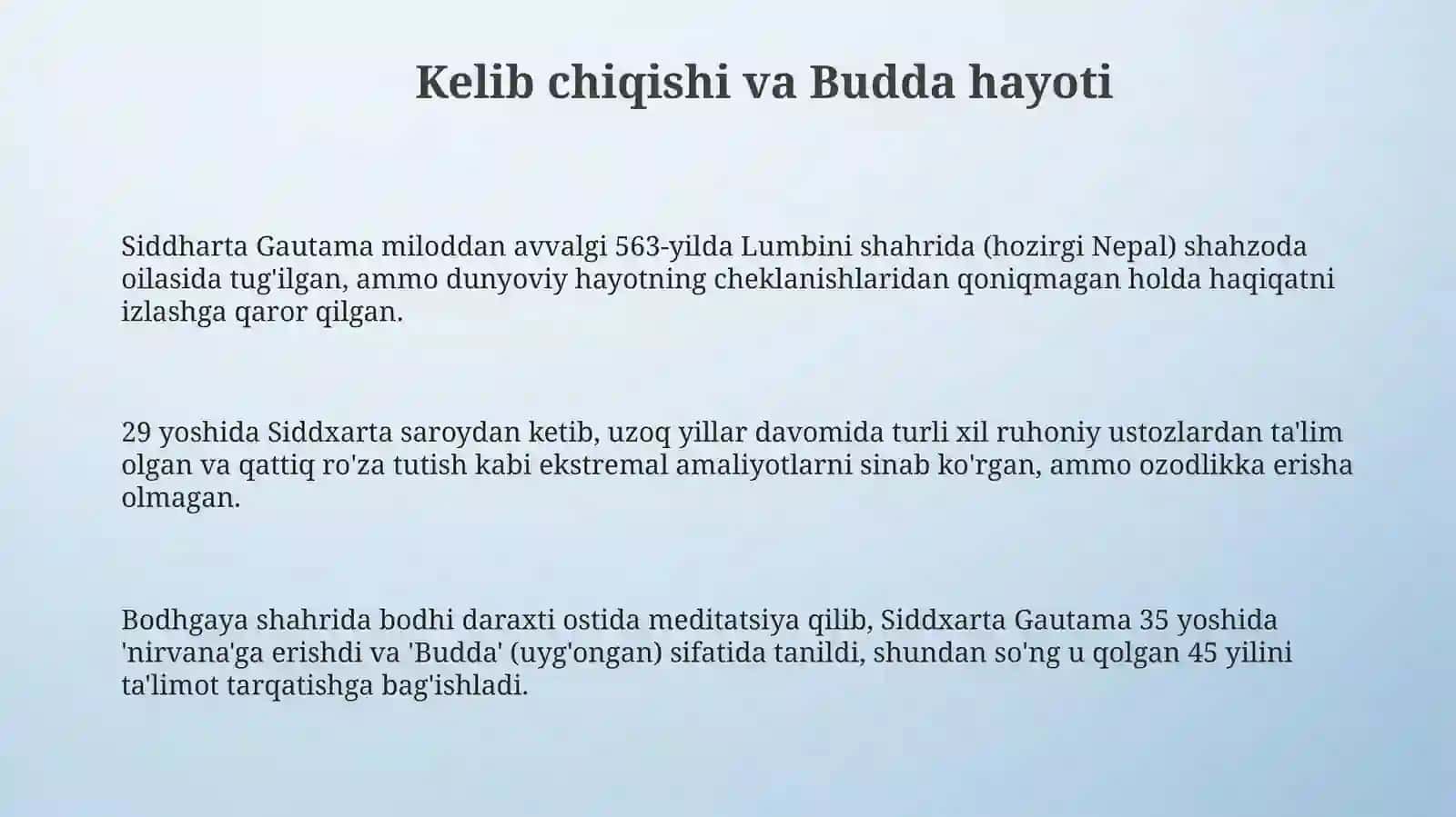 Buddizmning kelib chiqishi va asosiy g'oyalari 3