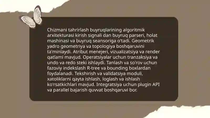 Chizmani tahrir qilish buyruqlarining algori Chizmada kesim va qirqim yuzalarini sht algoritmlari 3