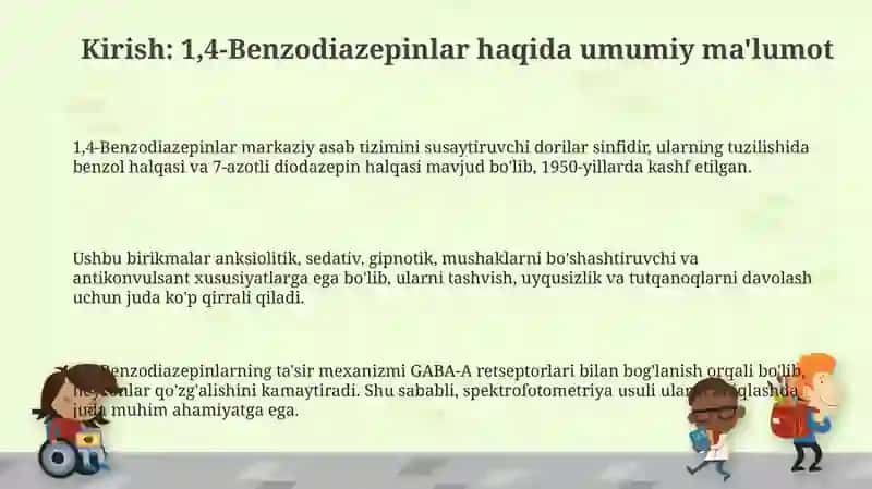 1,4-benzodiazipen xosilalarini is spektrofotometrik usulda sifat va miqdorini aniqlash 3