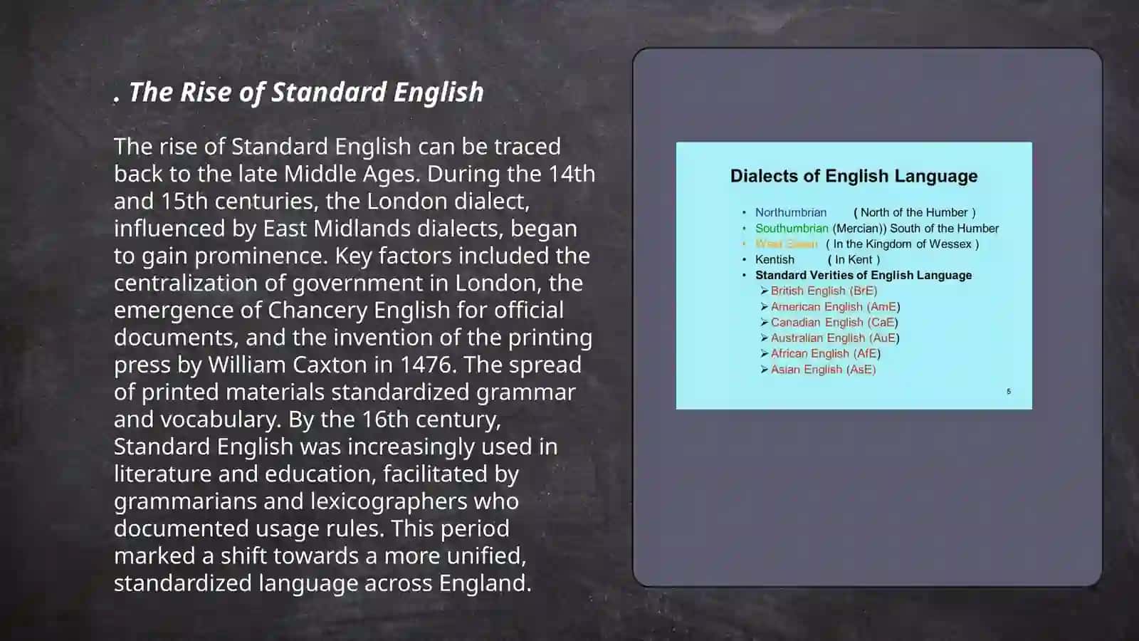 The modern English period: local dialects and the national language 3