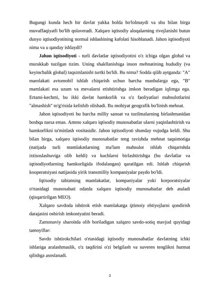 XALQARO IQTISODIY MUNOSABATLARNING ASOSIY SHAKLLARI 3
