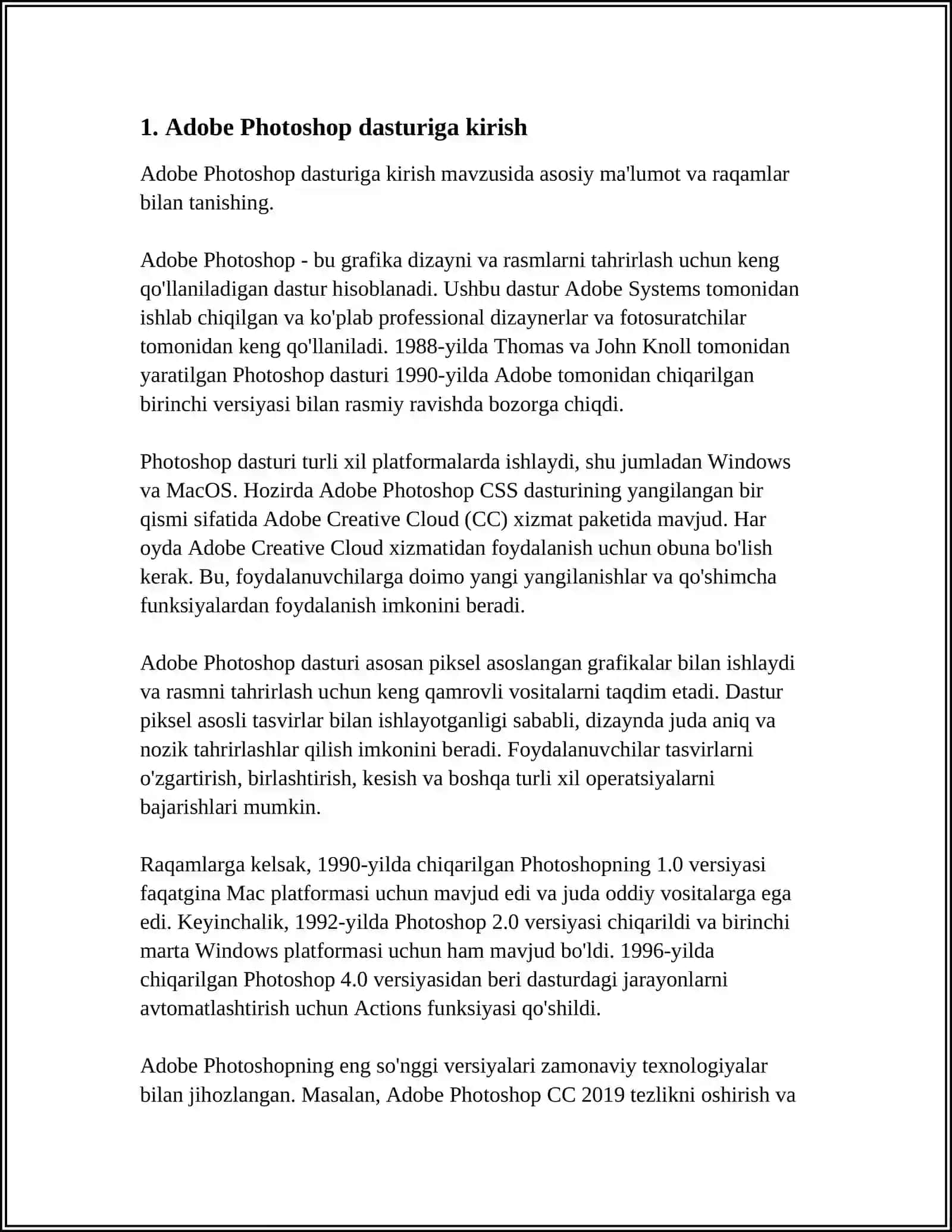 Adobe Photoshop dasturining asosiy tushunchalari 3