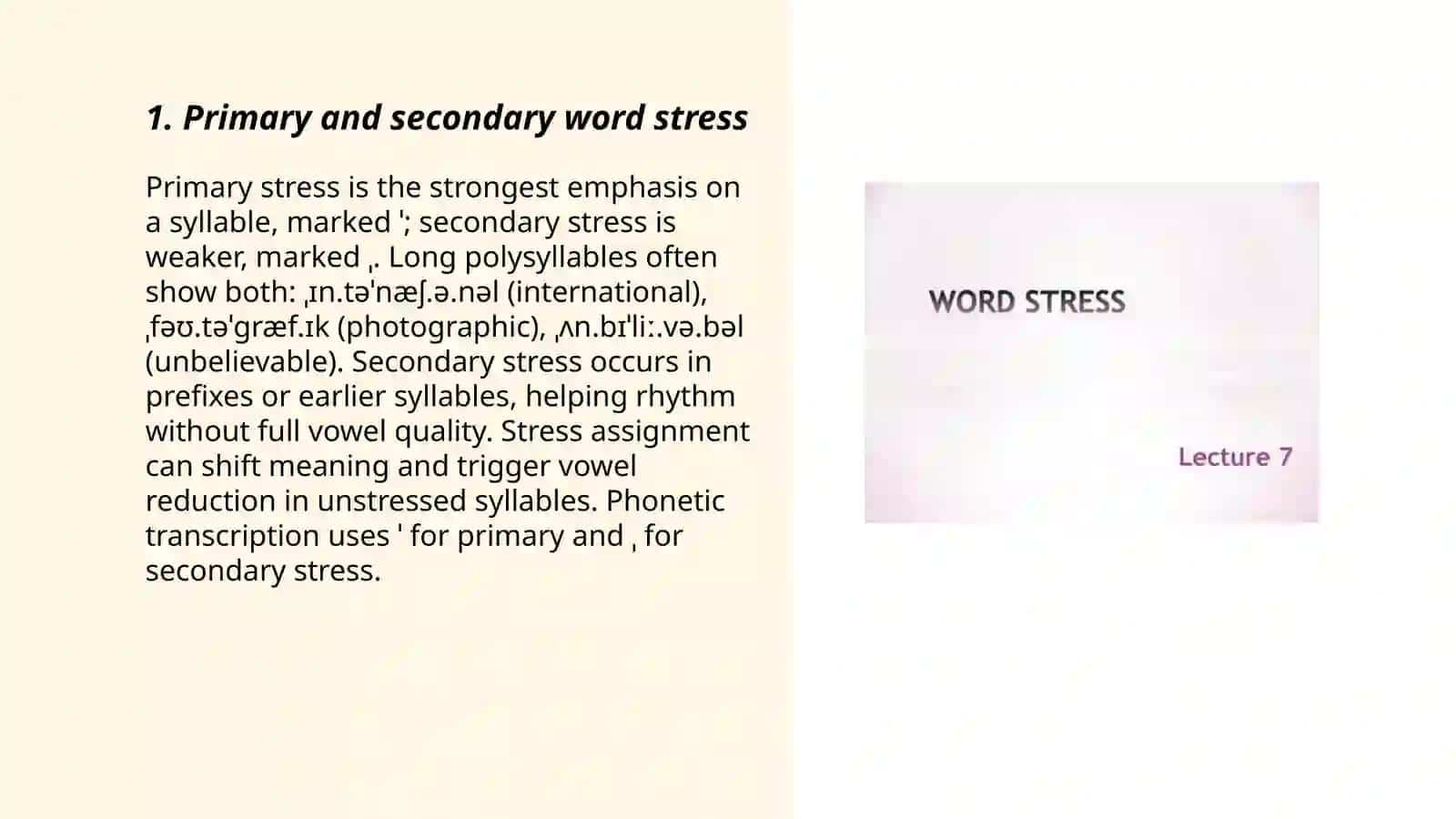 Stress Word Stress 3