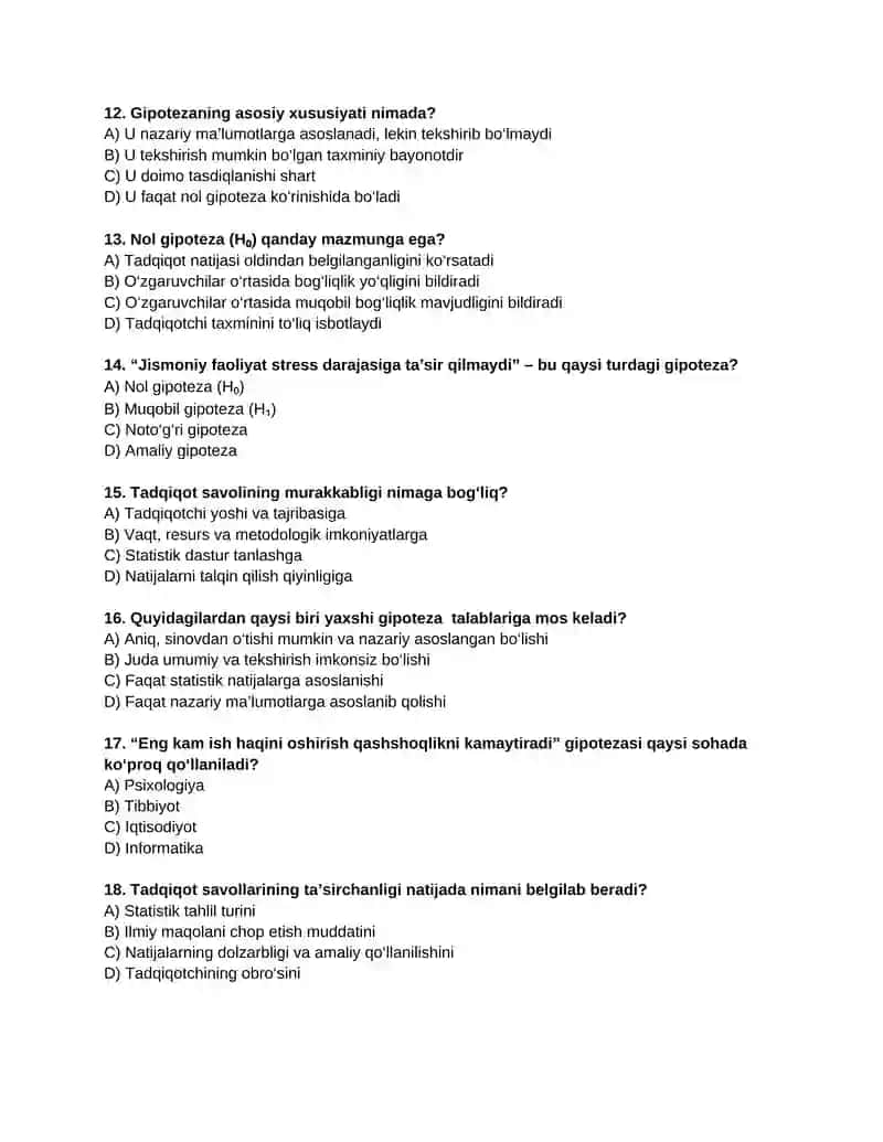 Yozma savollar (tahliliy va ochiq javobli) 3