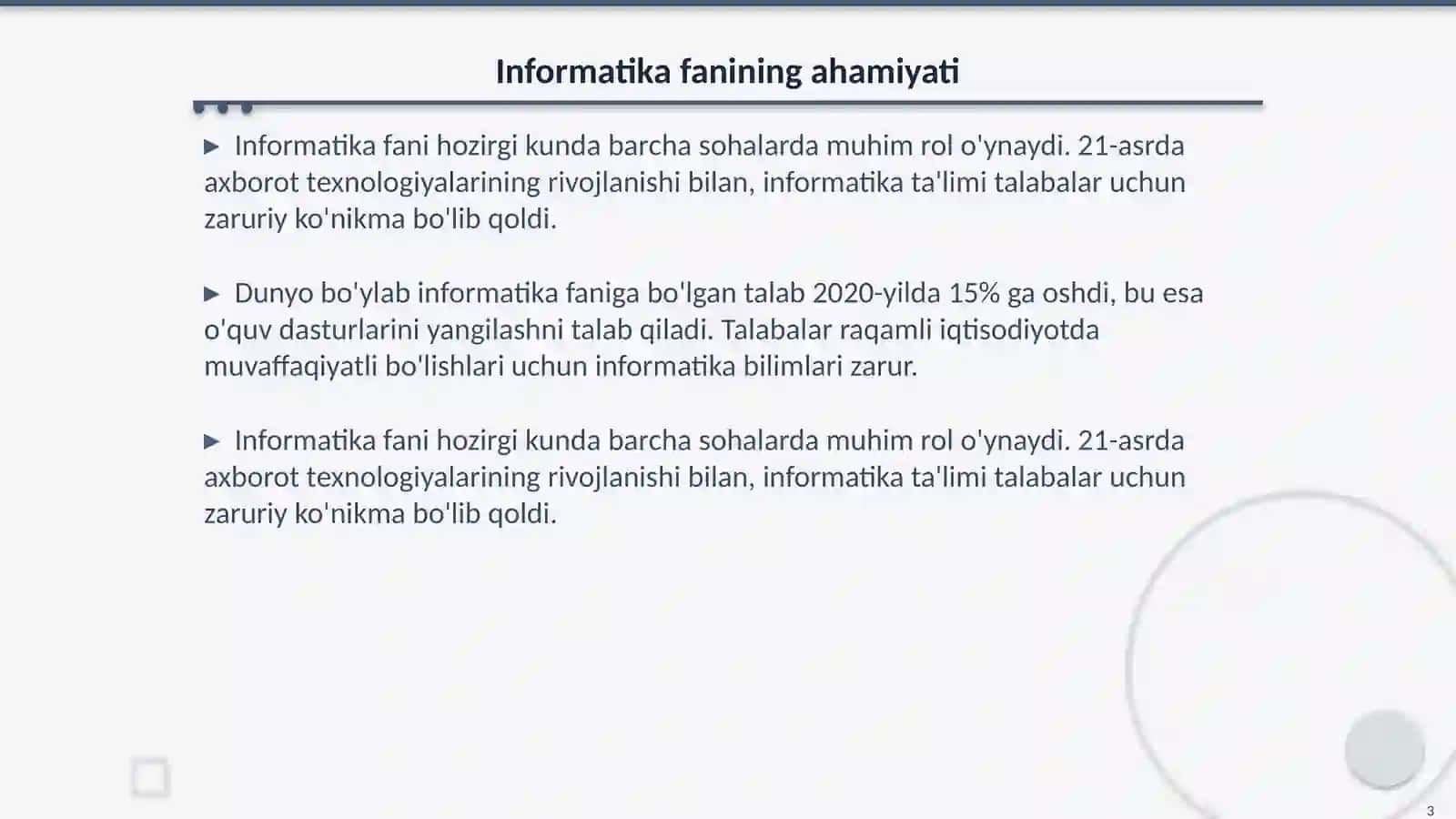 Informatika fanini elektron resurslar yordamida organish 3