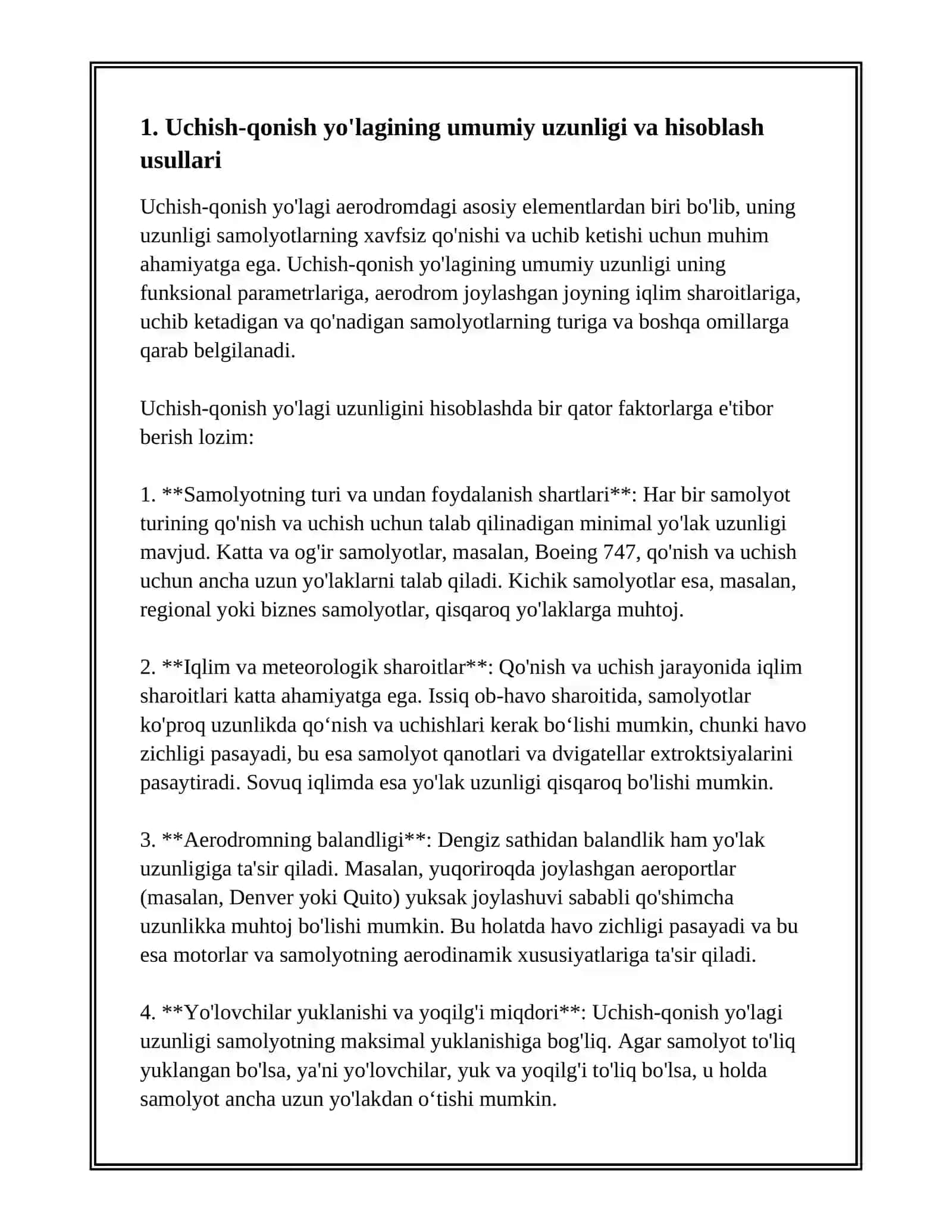 UCHISH QONISH YÓLAGINING GEOMETRIK PARAMETRLARI 3