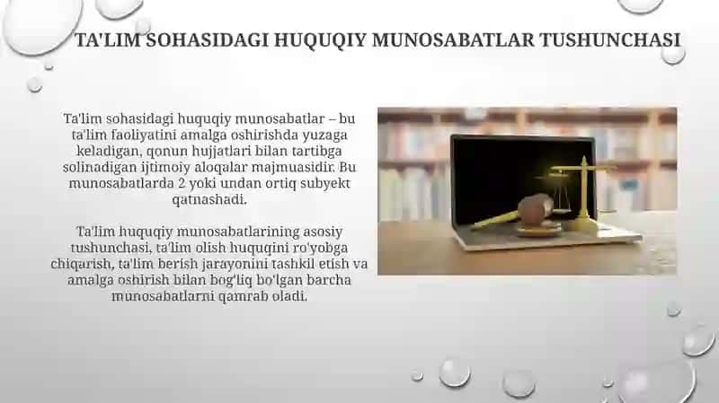 Ta'lim tizimidagi huquqiy munosabatlar tushunchasi 3