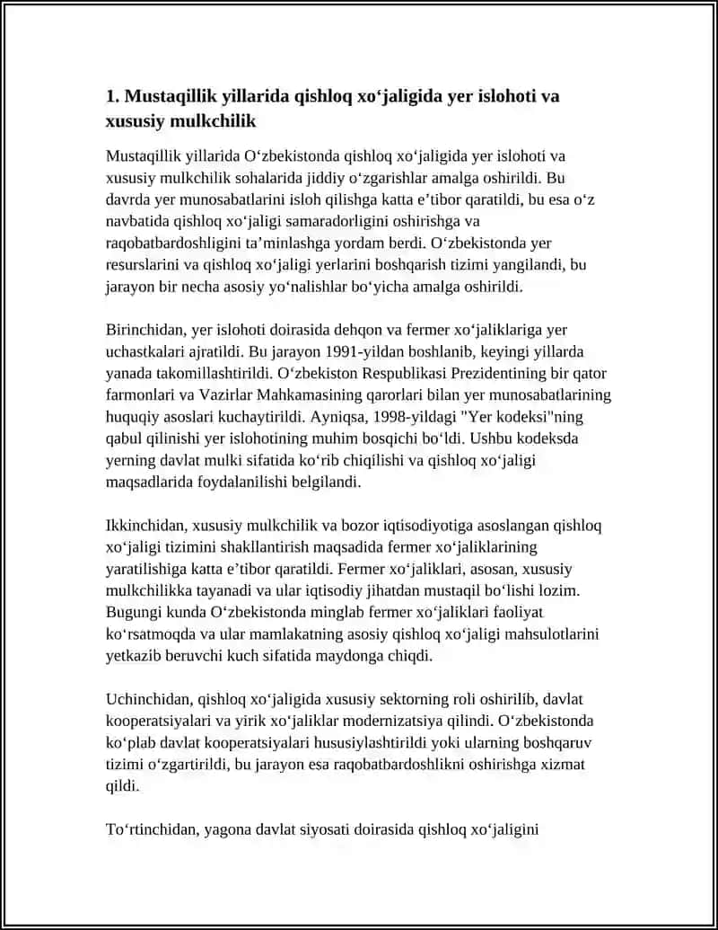 MUSTAQILLIK YILLARIDA QISHLOQ XOʻJALIGI VA SANOAT SOHASIDAGI OʻZGARISHLAR 3
