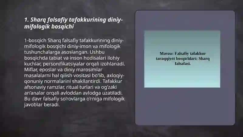 Sharq falsafiy tafakur tariqayot bosqichlari 3