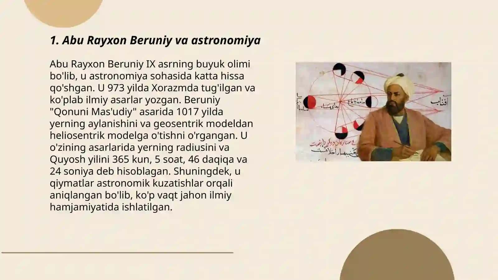 Abu Rayxon Berunining jahon ilm-faniga qo‘shgan hissasi 3
