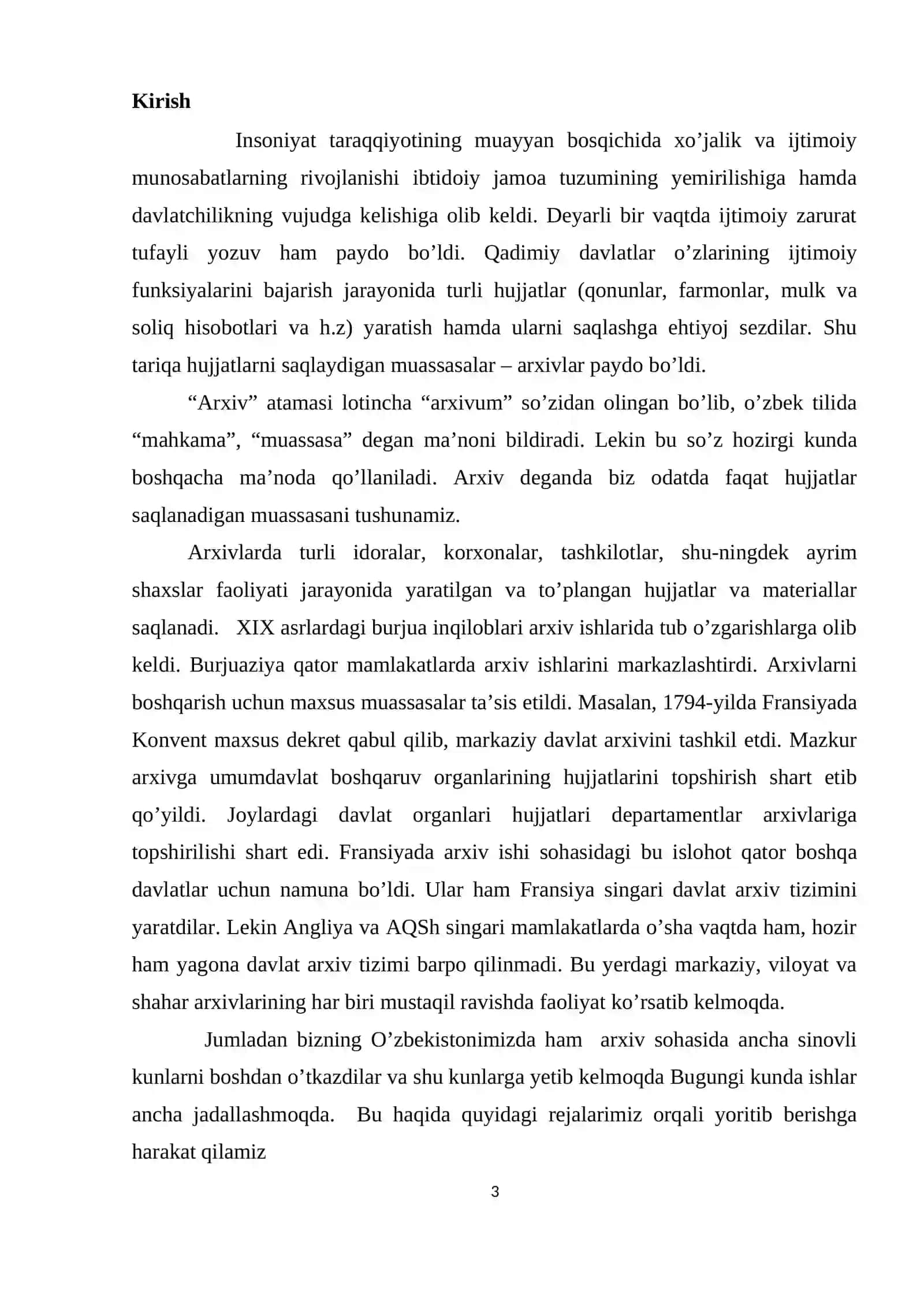 O`ZBEKISTONDA ARXIV ISHI NAZARIYASI VA AMALIYOTI 3