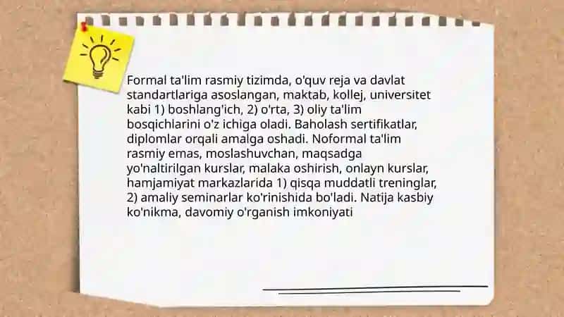 Ta'lim turlari va ta'limni tashkil etish shakllari 3