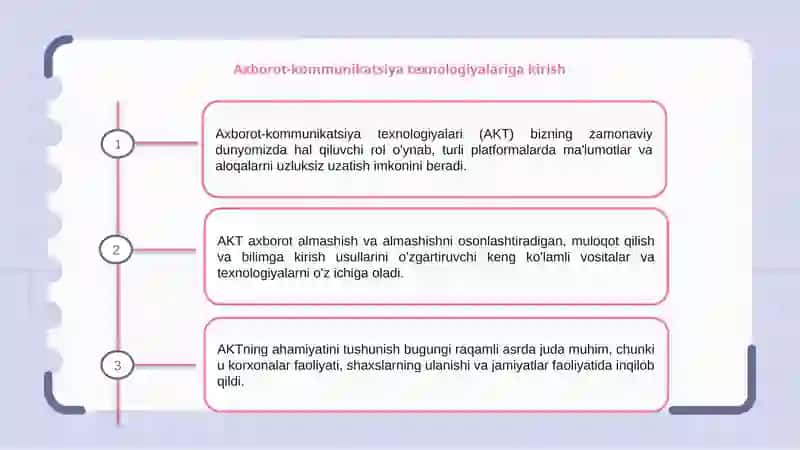 Axborot kommunikatsiya texnologiyalarining roli va ahamyati 3