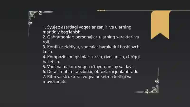 Badiiy asar tuzilishi 3