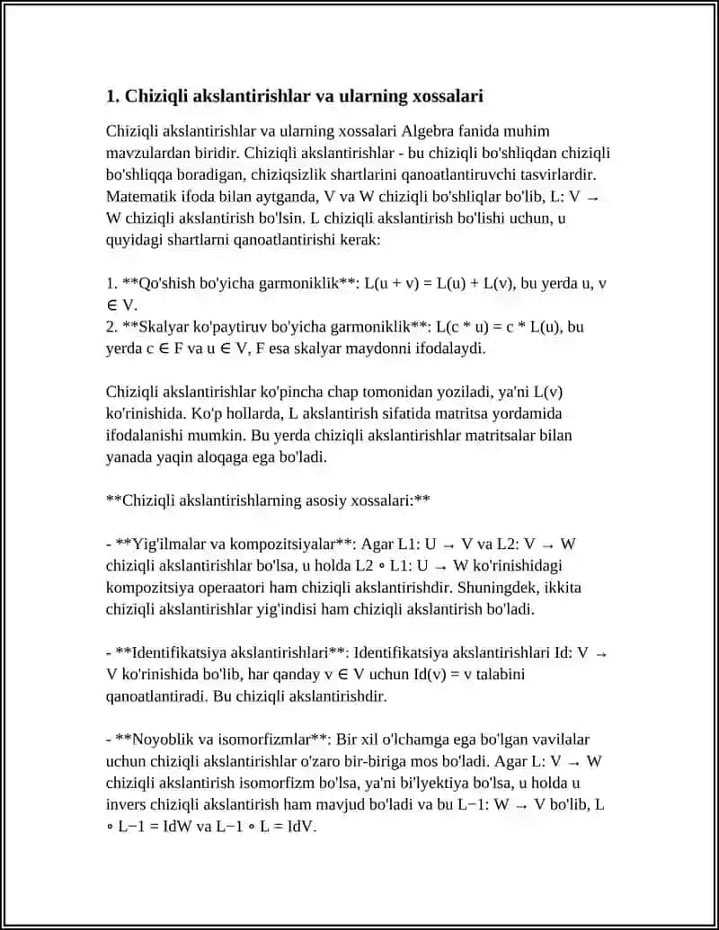 ALGEBRA FANIDAN AKSLANTIRISHLAR MAVZUSIDA 3