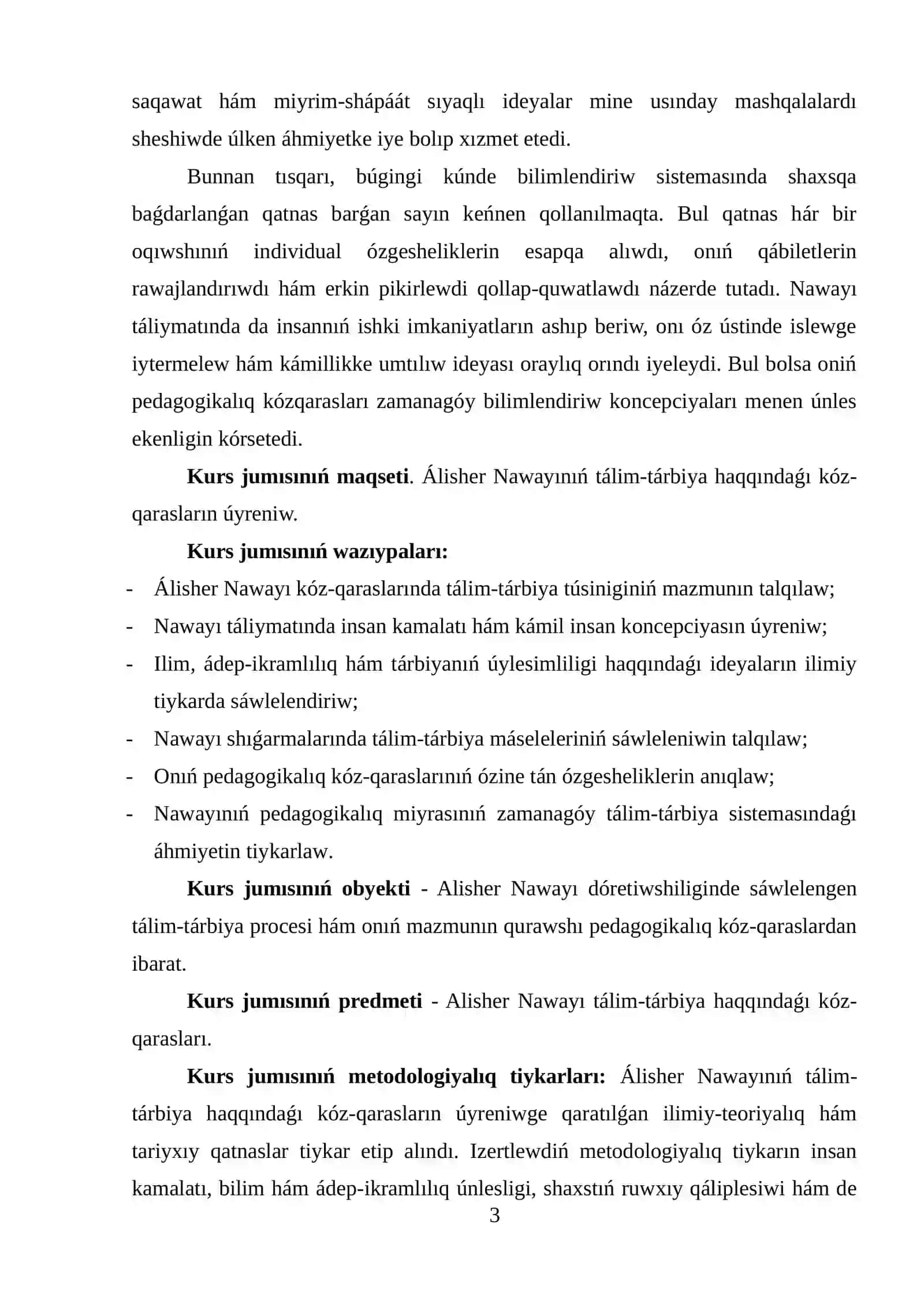 ÁLISHER NAWAYINIŃ TÁLIM-TÁRBIYA QARASLARINIŃ TEORIYALIQ NEGIZLERI 3