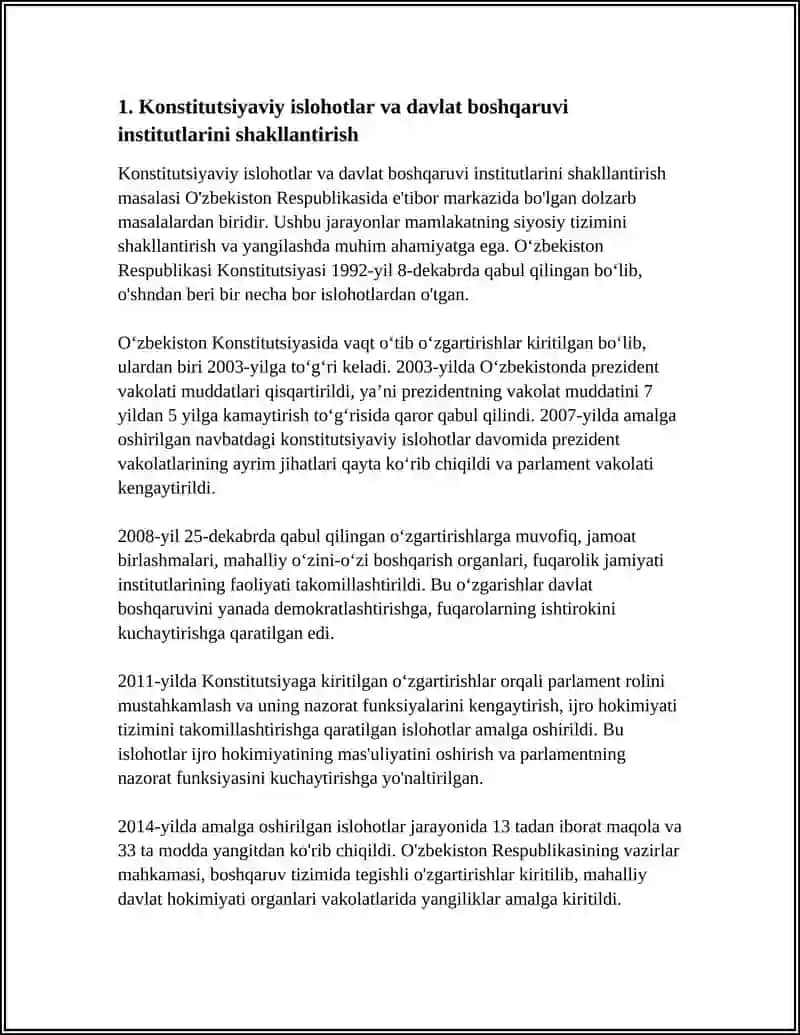 MUSTAQILLIK YILLARIDA DAVLAT BSOHQARUV TIZIMIDA AMALGA OSHIRILGAN ISLOHOTLAR 3