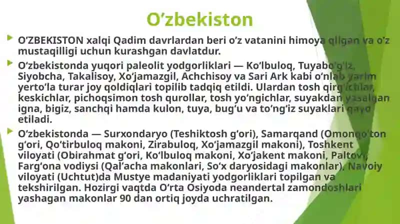 O’zbekistonning eng qadimgi davridan mustaqillikkacha bo’lgan vaqtdagi mustaqillik g’oyalarining tarixiy asoslari 3